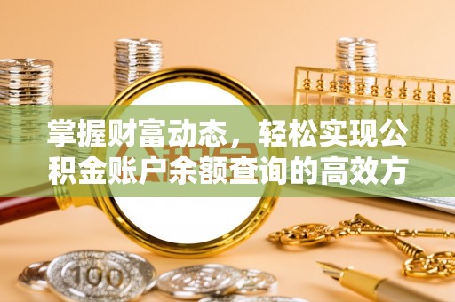 金堂掌握财富动态，轻松实现公积金账户余额查询的高效方法