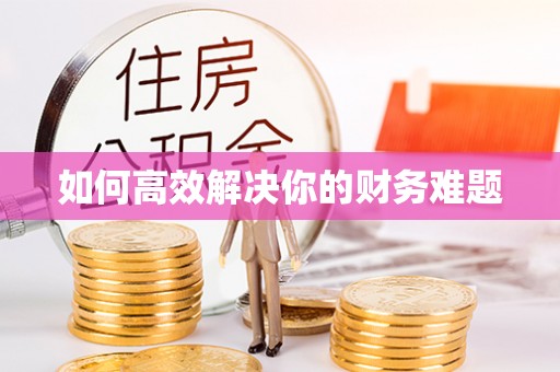 金堂如何高效解决你的财务难题