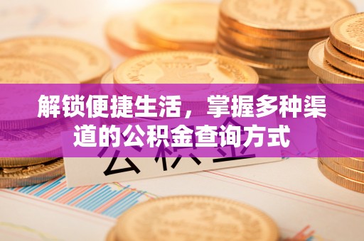 金堂解锁便捷生活，掌握多种渠道的公积金查询方式